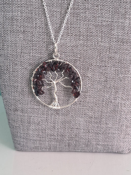 Garnet Tree of Life Necklace