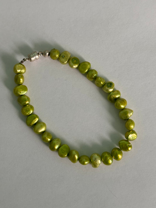 Lime Green Pearl Bracelet