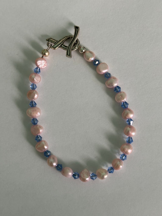 Pink & Blue Cancer Awareness Bracelet