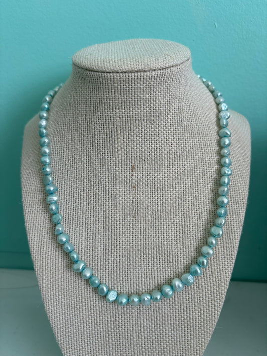 Light Blue Fresh Water Pearl Necklace