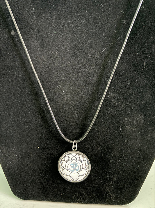 Black & White OM Stainless Steel Necklace