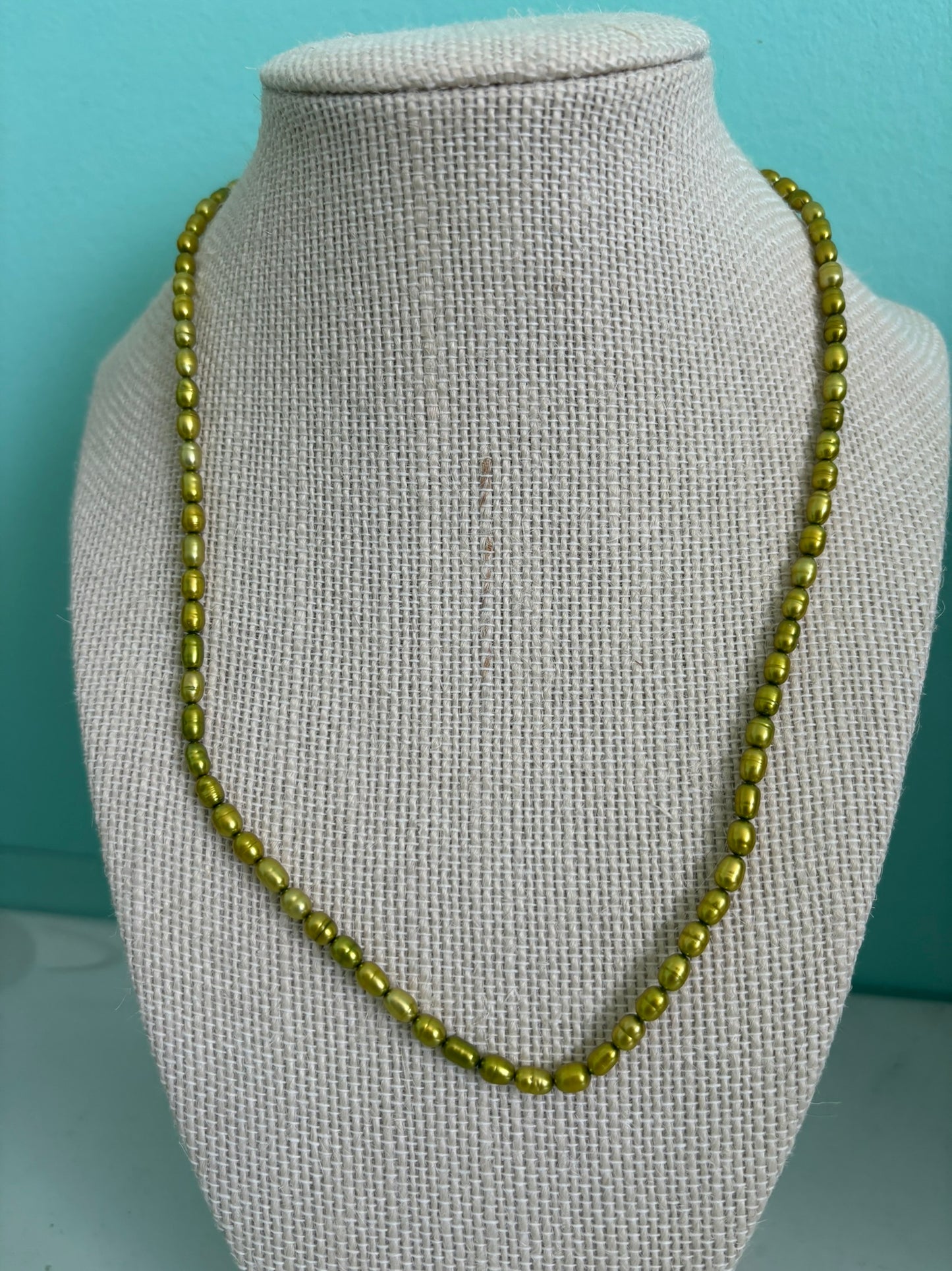 Lime Green Freshwater Pearl Necklace