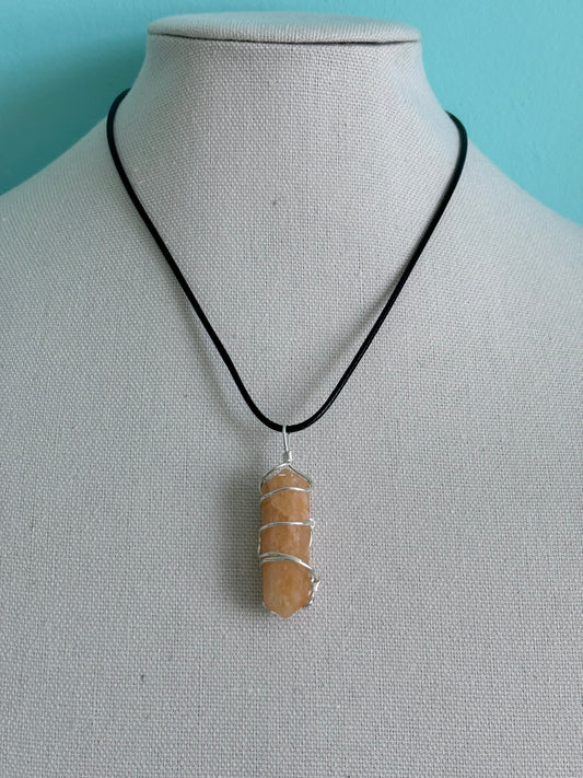Yellow Aventurine Wire Wrapped Necklace