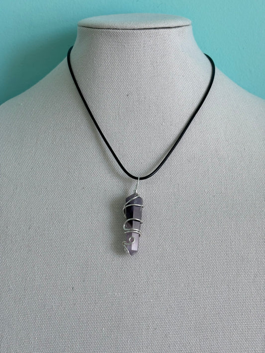 Amethyst Wire Wrapped Point Necklace