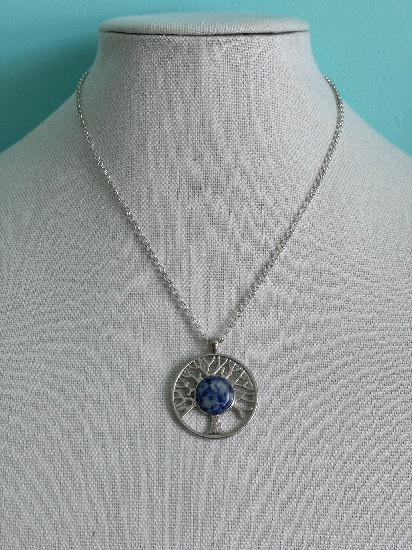 Blue Sodalite Tree of Life Necklace