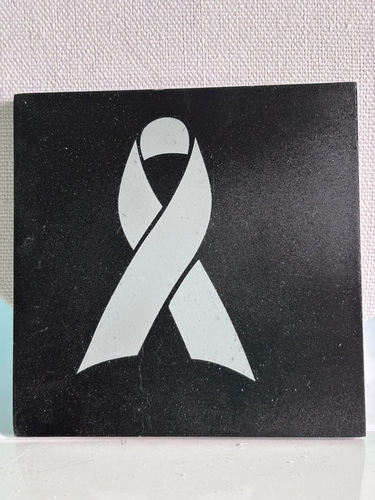 Grey Cancer Awareness Coasters, Set of 4