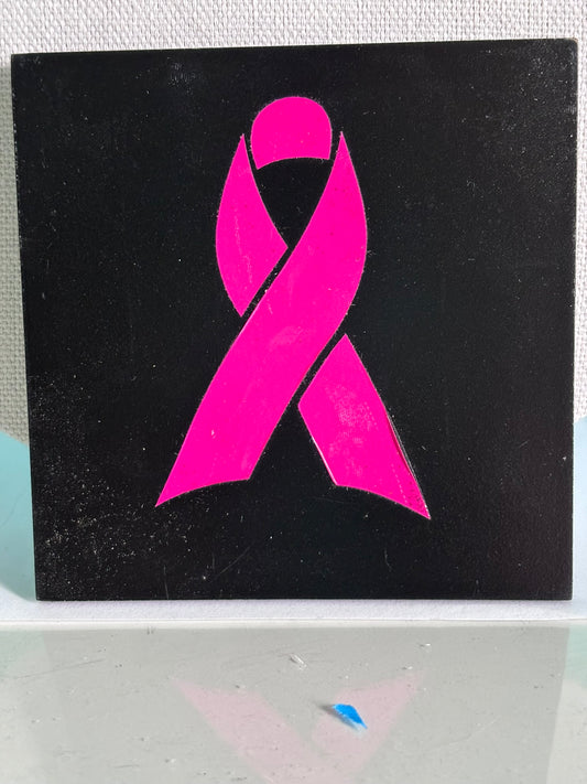 Pink Cancer Awareness Coasters, Set of 4